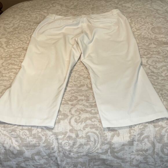 Nike Golf womens pants Tour Performance Dry Fit white crop length pockets Sz 12 - Picture 3 of 10